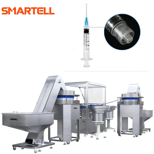 Máquina de montagem automática de seringa descartável SMARTELL de grau médico Luer Lock com garantia de 1 ano controlada por PLC
