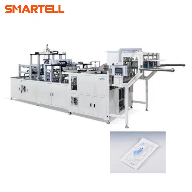 Máquina de embalagem blister de conjunto de infusão automática com enrolamento de tubo de PVC