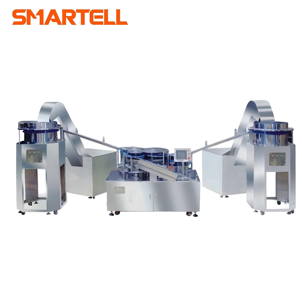 Linha de máquina de montagem alaranjada dobro automática da seringa da insulina da tampa 1ml