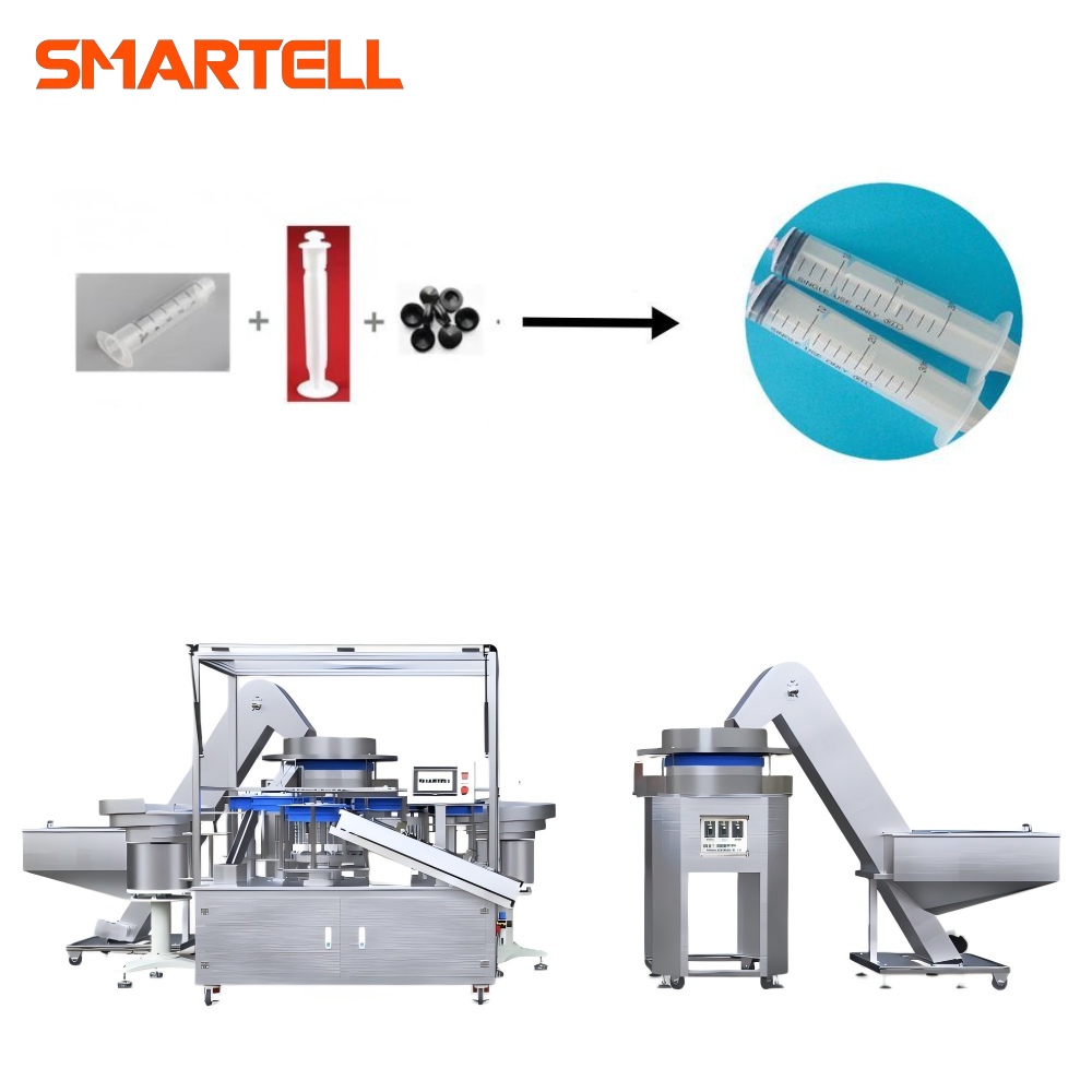 Linha abrangente de montagem de cilindro de seringa, êmbolo e gaxeta