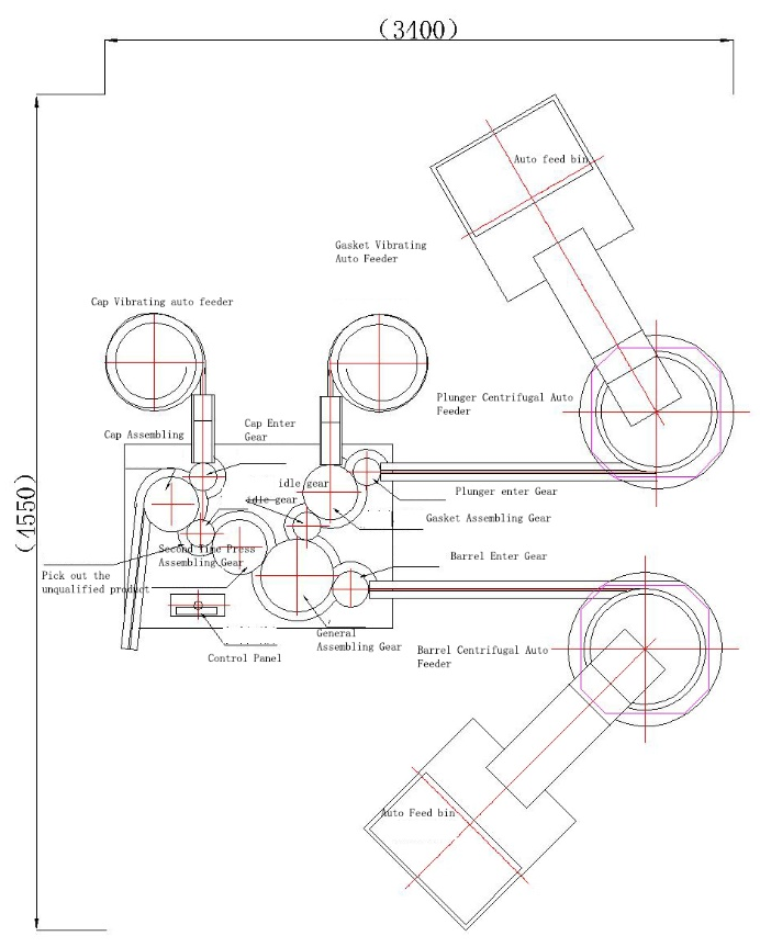 SMT-3008 M&aacute;quina de montagem de seringa de insulina