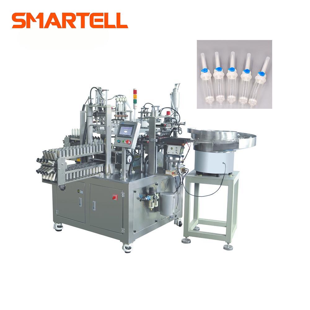 Conjunto de infusão Linha de produção Máquina de montagem de câmara de gotejamento de 6 partes
