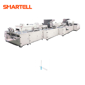 Máquina de montagem de agulha hipodérmica totalmente automática com assento de agulha/alimentador de cânula SMT-3104