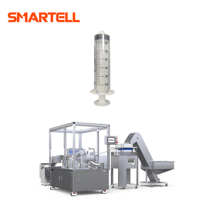 Linha de escala SMT-2001 de barril de seringa com máquina de impressão de almofada de logotipo de alimentação centrífuga