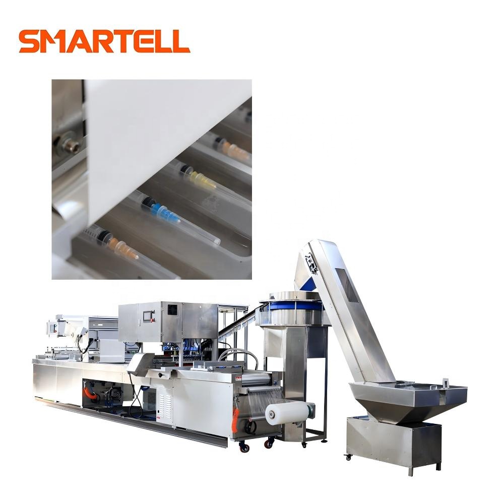 Máquina de embalagem em blister macio de seringa SMARTELL SMT‑4420, aplicação médica, fácil de operar e alta produtividade