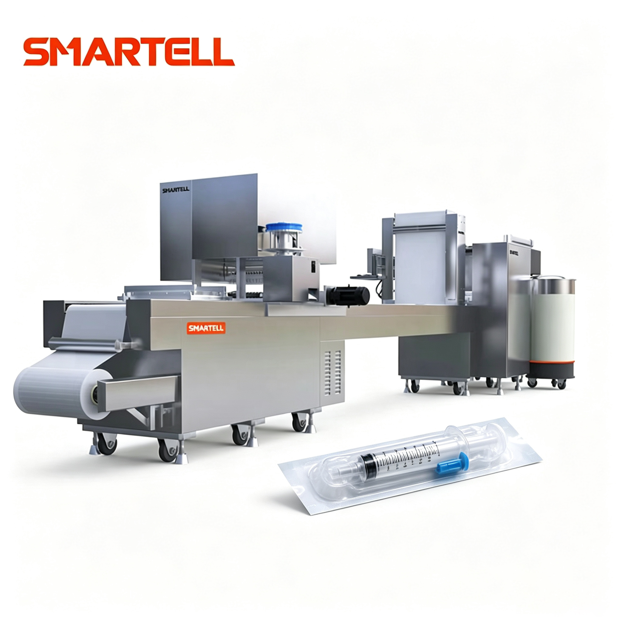 Máquina de embalagem blister de conjunto de infusão de seringa totalmente automática para consumíveis médicos descartáveis