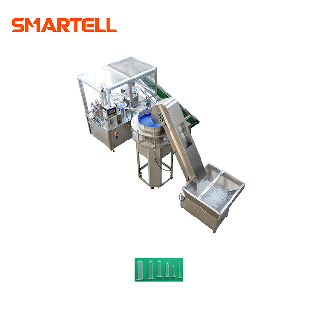 Máquina de impressão de almofada de marcação de barril de seringa de plástico totalmente automatizada de 1ml–50ml
