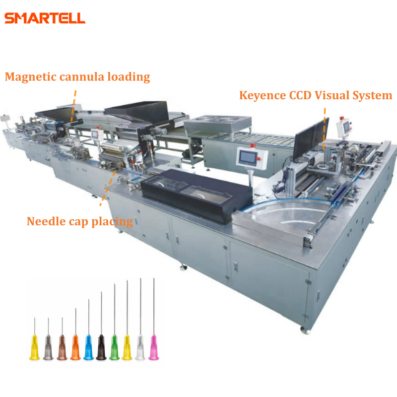 Máquina de montagem de agulhas, linha de produção de agulhas de seringa, equipamento de montagem automática para planta