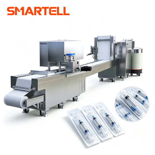 Máquina de embalagem blister de conjunto de infusão de seringa totalmente automática para consumíveis médicos descartáveis