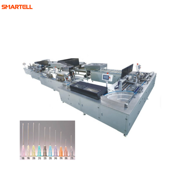 Linha de fabricação automática da agulha hipodérmica da máquina turnkey do conjunto da agulha solução do projeto