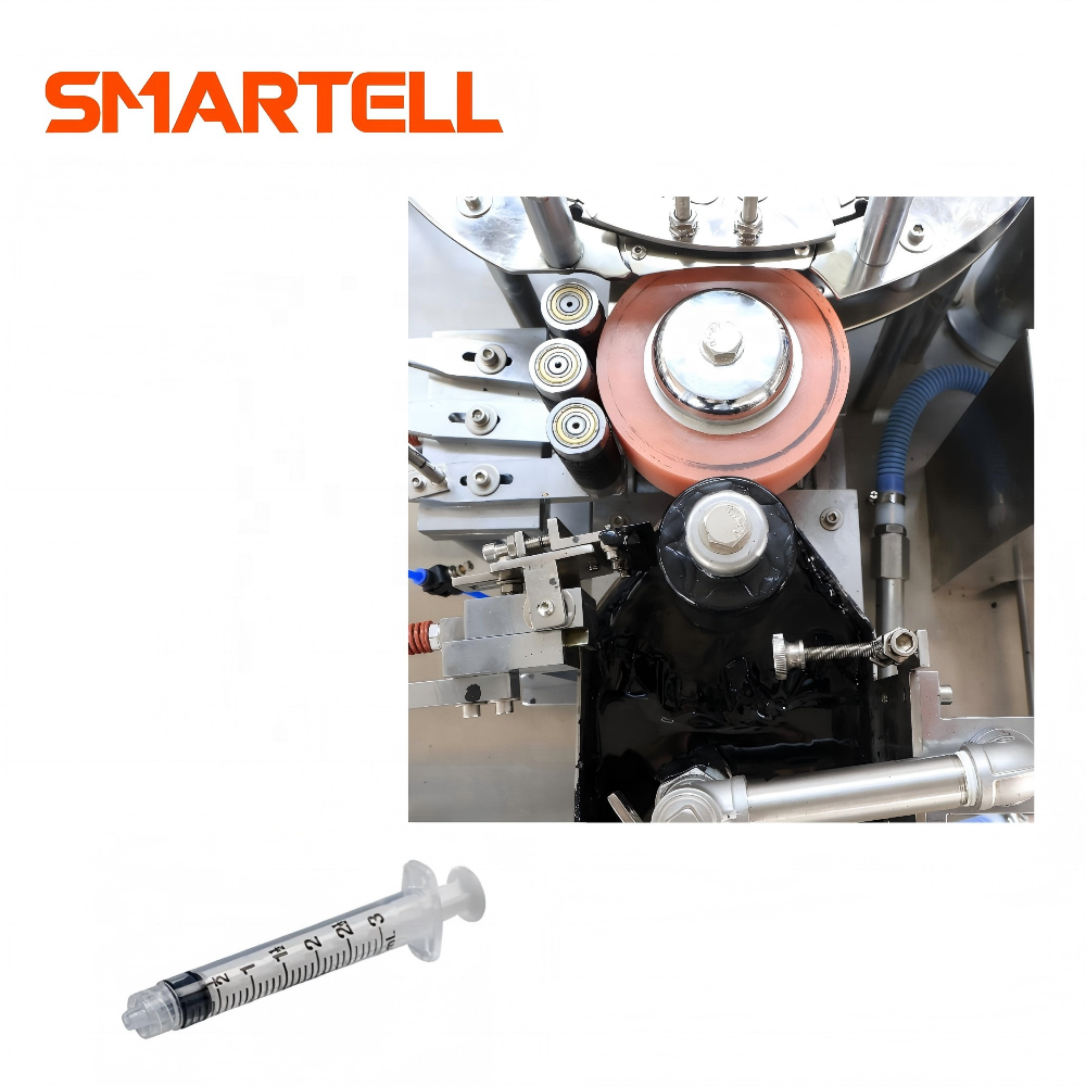 Máquina automática de impressão de almofada de transferência de escala de barril de seringa SMARTELL para linha de produção de seringa